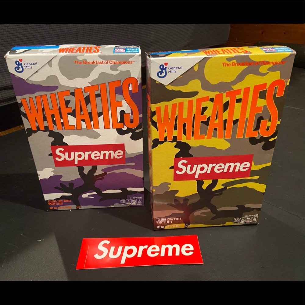 🔥Supreme x Wheaties 2 boxes + 1 sticker
